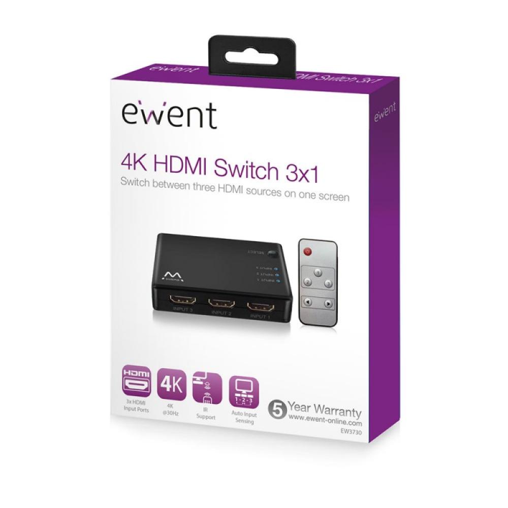 Ewent - EW3730 interruptor de video HDMI