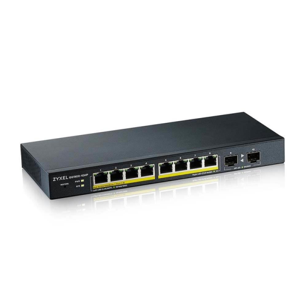 Zyxel - GS1900-10HP Gestionado L2 Gigabit Ethernet (10/100/1000) Energía sobre Ethernet (PoE) Negro