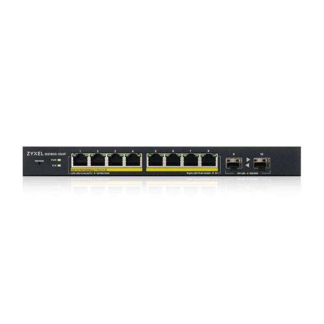 Zyxel - GS1900-10HP Gestionado L2 Gigabit Ethernet (10/100/1000) Energía sobre Ethernet (PoE) Negro