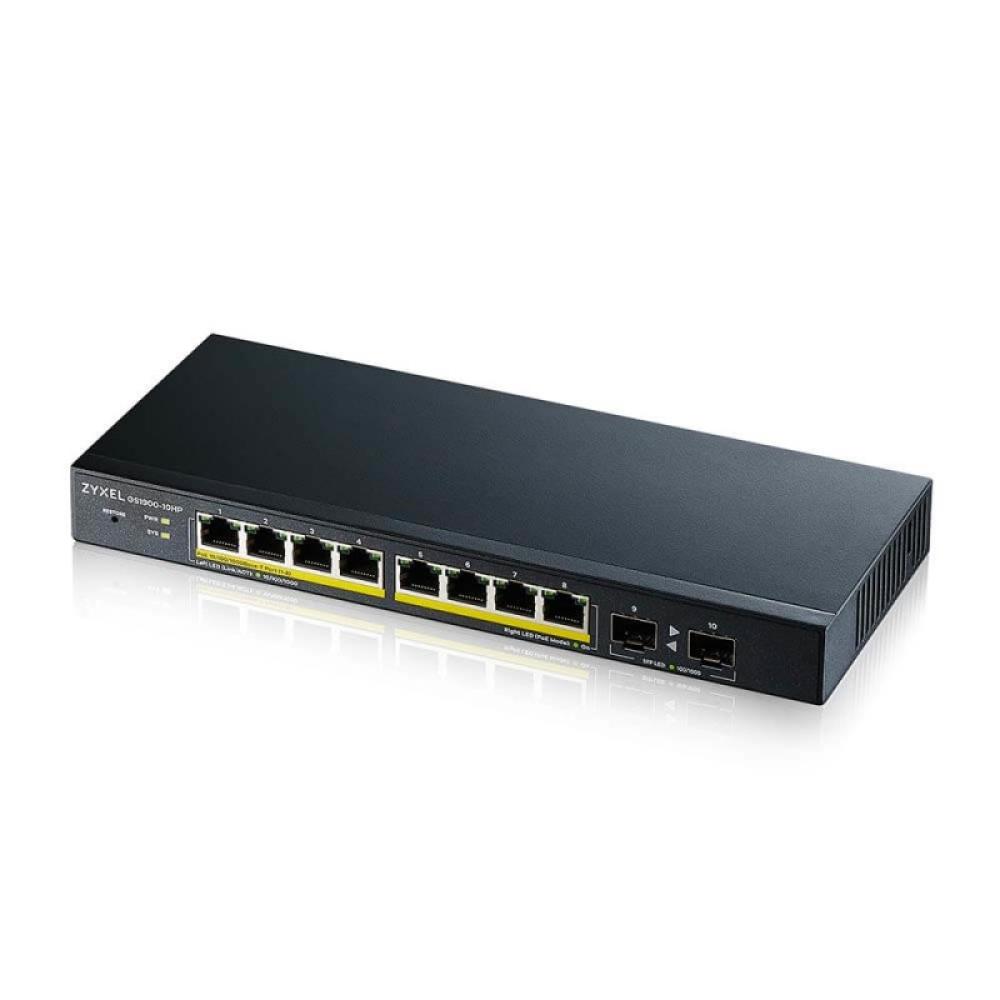 Zyxel - GS1900-10HP Gestionado L2 Gigabit Ethernet (10/100/1000) Energía sobre Ethernet (PoE) Negro