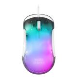 Mars Gaming - MMGLOWW, Ratón Gaming RGB Chroma-Glow, Acabado Espejo, Ultraligero, 12800 DPI, Blanco