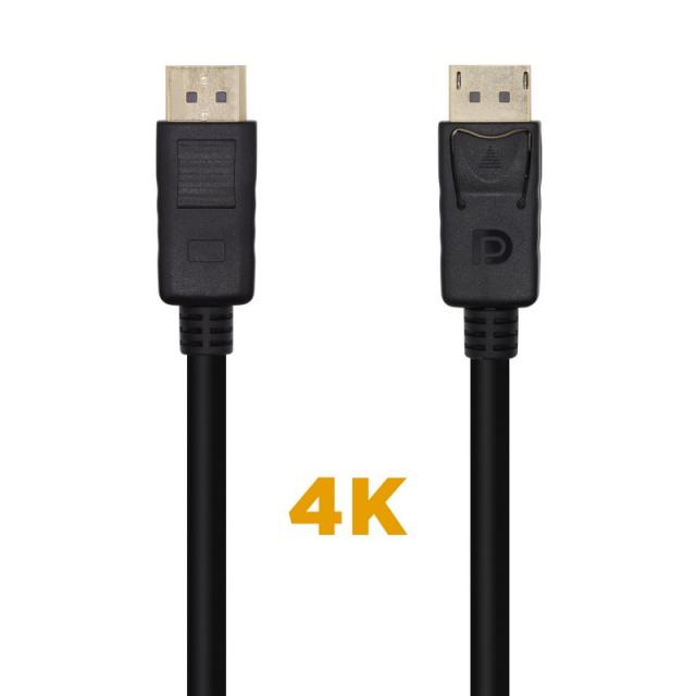 AISENS - Cable DisplayPort V1.2 4K@60Hz, DP/M-DP/M, Negro, 1.0m