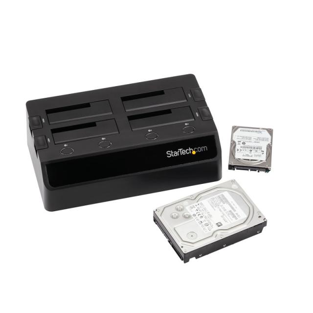 StarTech.com - Base de Acoplamiento USB 3.0 de 4 Bahías SATA - Docking Station USB de Discos Duros o SSD SATA III de 2,5/3,5" -