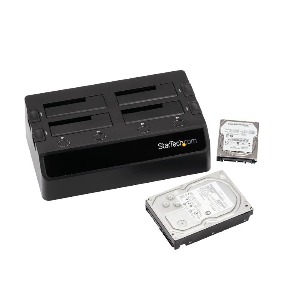 StarTech.com - Base de Acoplamiento USB 3.0 de 4 Bahías SATA - Docking Station USB de Discos Duros o SSD SATA III de 2,5/3,5" -