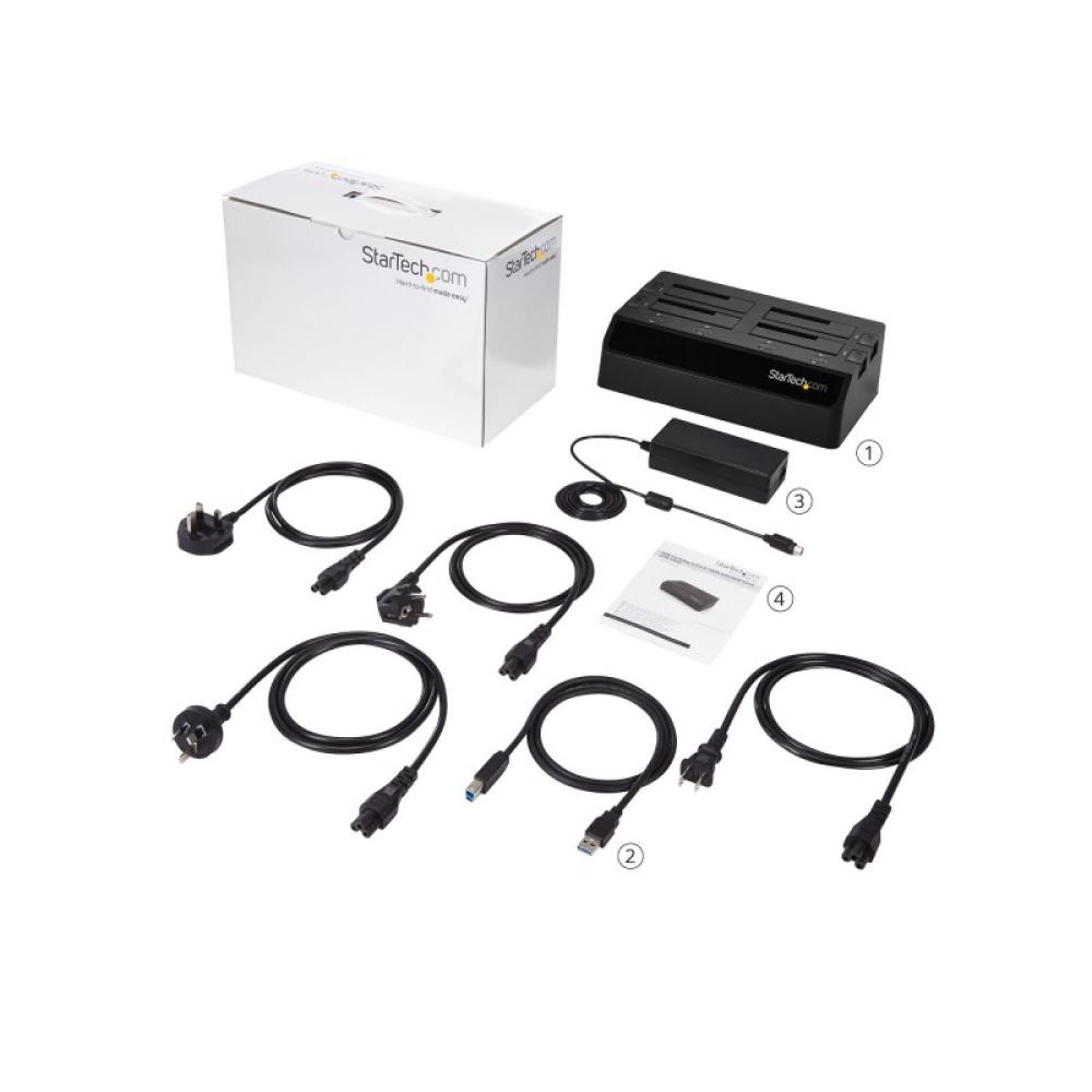 StarTech.com - Base de Acoplamiento USB 3.0 de 4 Bahías SATA - Docking Station USB de Discos Duros o SSD SATA III de 2,5/3,5" -