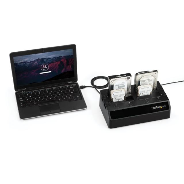 StarTech.com - Base de Acoplamiento USB 3.0 de 4 Bahías SATA - Docking Station USB de Discos Duros o SSD SATA III de 2,5/3,5" -