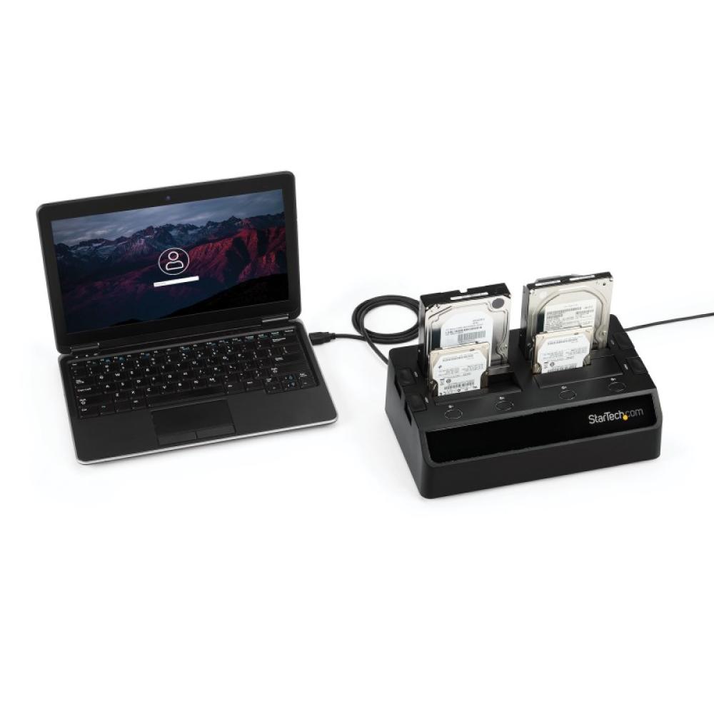 StarTech.com - Base de Acoplamiento USB 3.0 de 4 Bahías SATA - Docking Station USB de Discos Duros o SSD SATA III de 2,5/3,5" -
