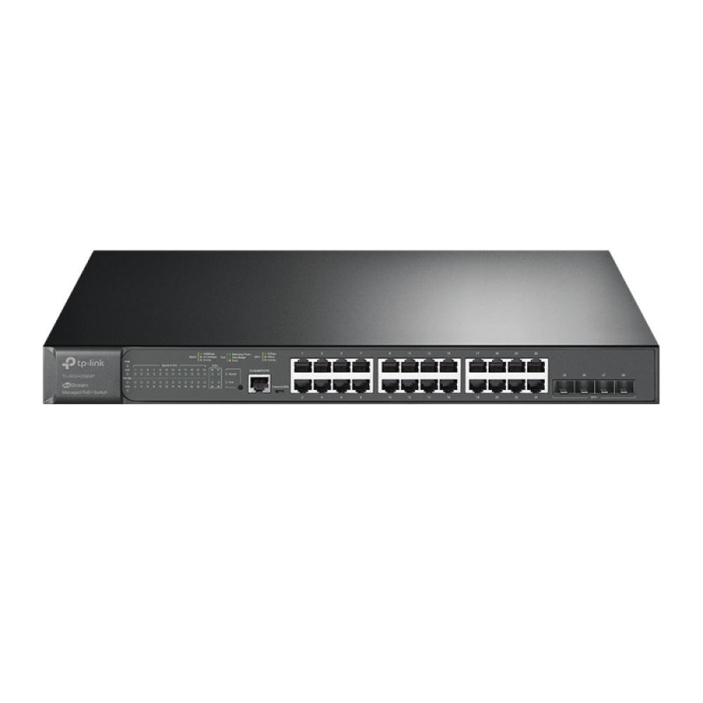 TP-Link - JetStream TL-SG3428XMP switch Gestionado L2+ Gigabit Ethernet (10/100/1000) Energía sobre Ethernet (PoE) 1U Negro