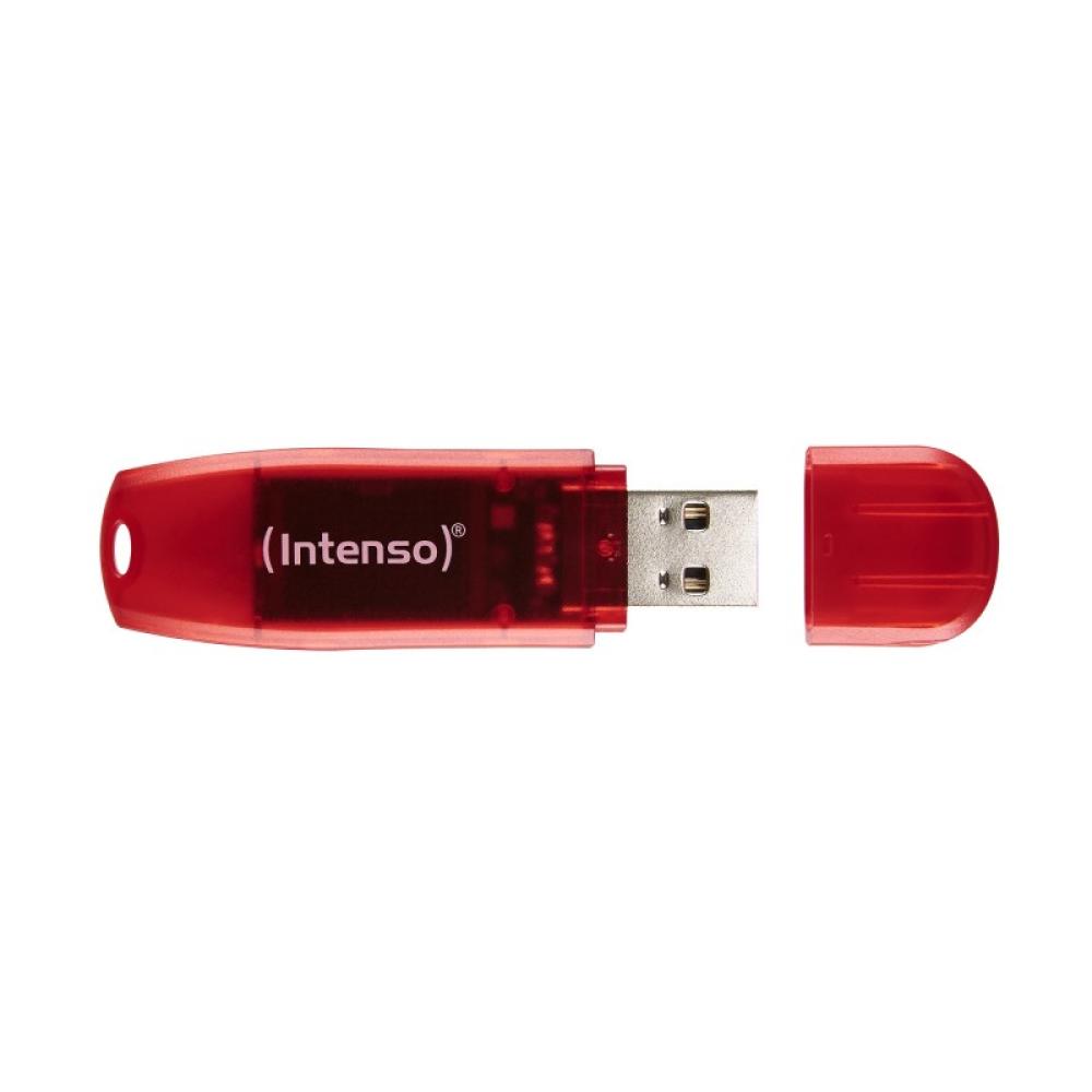 Intenso - Rainbow Line unidad flash USB 128 GB USB tipo A 2.0 Rojo, Transparente