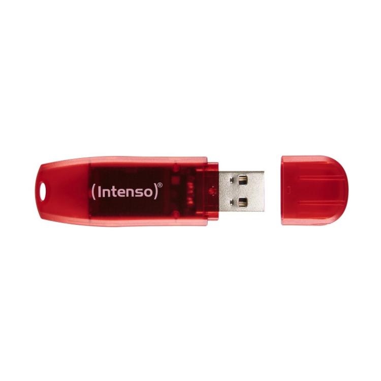 Intenso - Rainbow Line unidad flash USB 128 GB USB tipo A 2.0 Rojo, Transparente