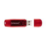 Intenso - Rainbow Line unidad flash USB 128 GB USB tipo A 2.0 Rojo, Transparente