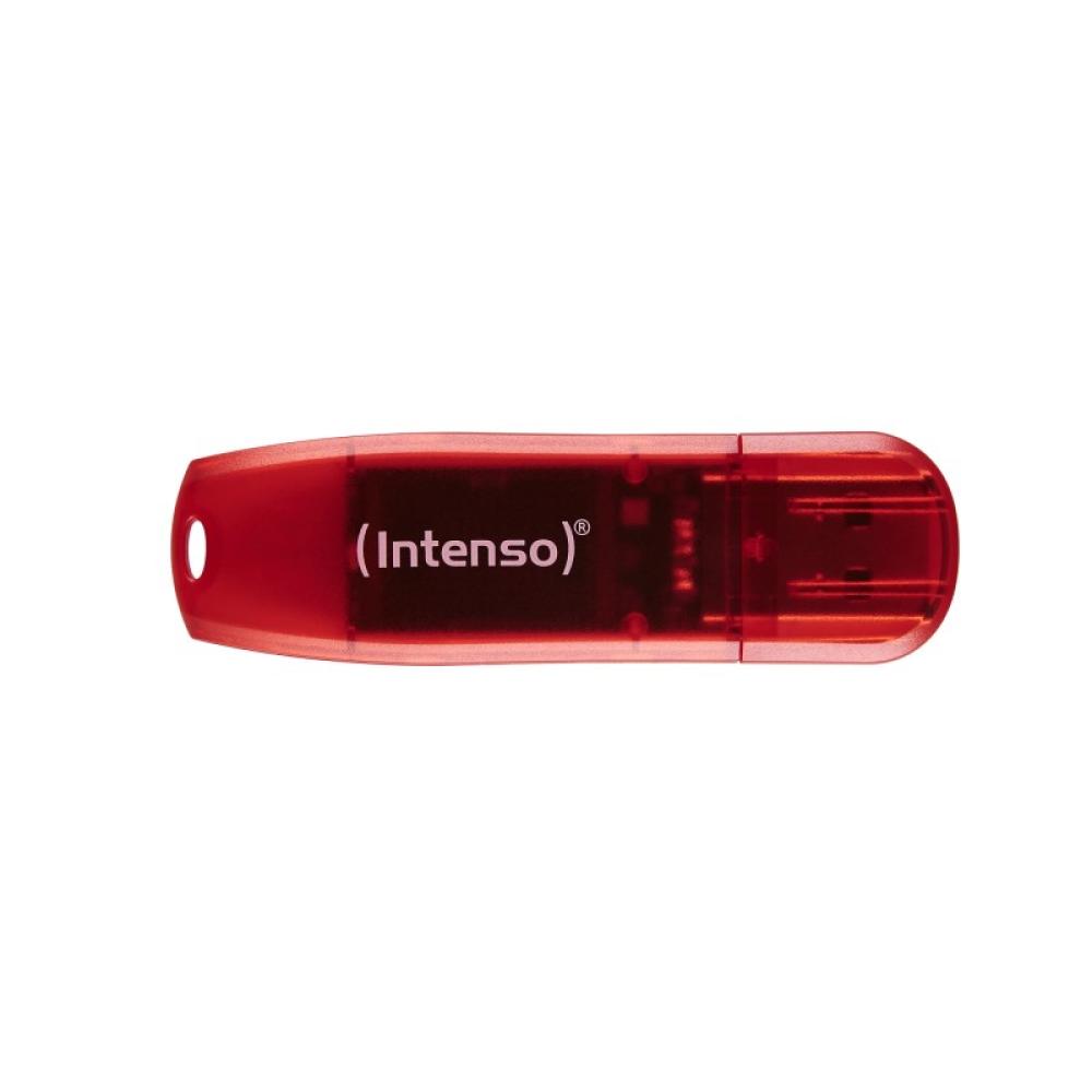 Intenso - Rainbow Line unidad flash USB 128 GB USB tipo A 2.0 Rojo, Transparente
