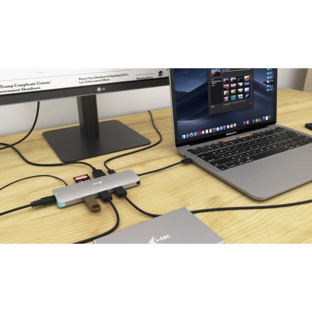 i-tec - Metal USB-C Nano Docking Station 4K HDMI LAN + Power Delivery 100 W