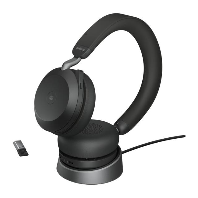 Jabra - Evolve2 75 Auriculares Inalámbrico Diadema Oficina/Centro de llamadas Bluetooth Base de carga Negro