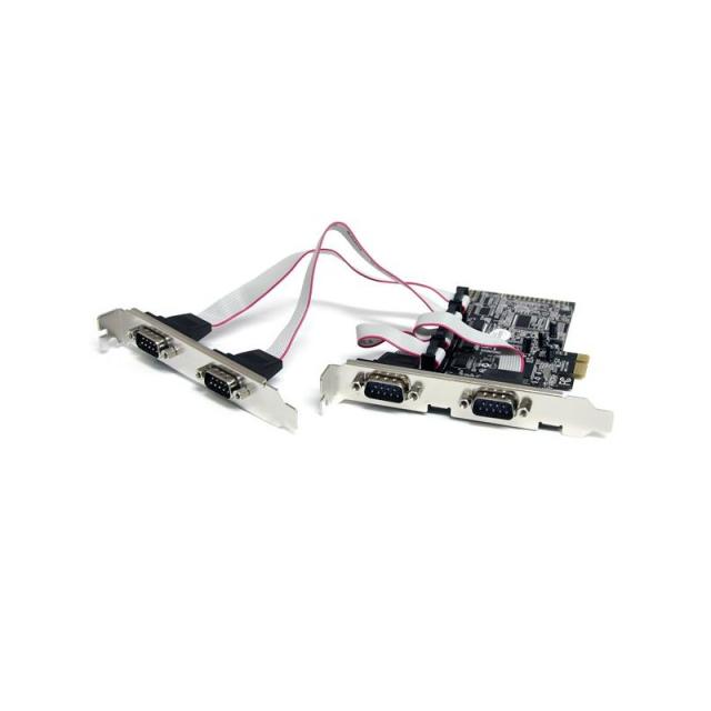 StarTech.com - Tarjeta Adaptadora PCI Express PCIe de 4 Puertos Serie RS232 UART 16550 Serial DB9