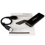StarTech.com - Caja USB 3.0 (5Gbps) a SSD M.2 de Aluminio con UASP - Negro - SATA NGFF M.2 con B Key y B+M Key - Caja Portátil E