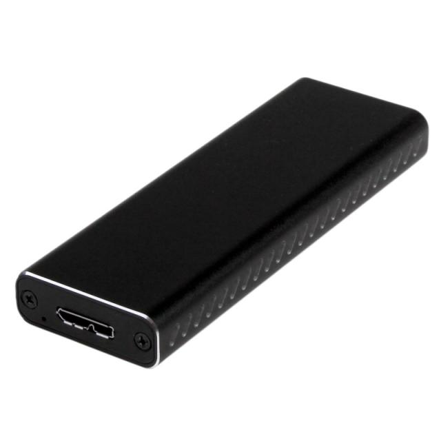 StarTech.com - Caja USB 3.0 (5Gbps) a SSD M.2 de Aluminio con UASP - Negro - SATA NGFF M.2 con B Key y B+M Key - Caja Portátil E