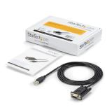 StarTech.com - Cable Adaptador de 1 Puerto USB a Módem Nulo Null DB9 RS232 Serie DCE con FTDI