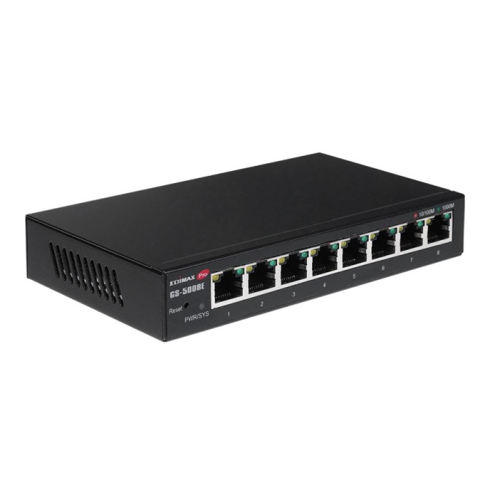 Edimax - GS-5008E switch Gestionado Gigabit Ethernet (10/100/1000) Negro