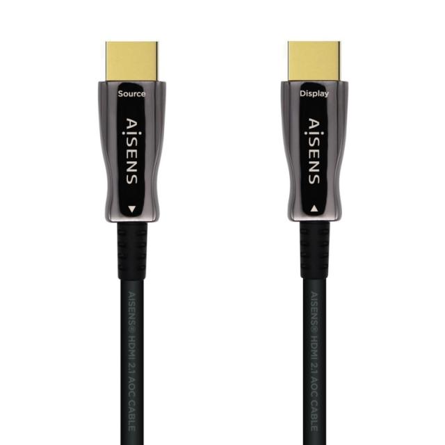 AISENS - Cable HDMI V2.1 AOC Ultra Alta Velocidad / HEC 8k@60Hz 4k@120Hz 4:4:4 48Gbps, A/M-A/M, Negro, 40m