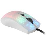 Mars Gaming - MMRW, Ratón Gaming RGB Chroma, Estructura Translúcida Ultra-ligera 58 g, 12800 DPI, Switches Mecánicos HUANO, Blan