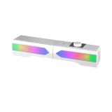 Mars Gaming - ALTAVOZ BLUETOOTH MSDUO WHITE 2 EN 1 CONVERTIBLE EN SOBREMESA 2.0 O SOUNDBAR BT 5.0 ILUMINACION RGB