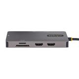 StarTech.com - Adaptador Multipuertos USB C 2x HDMI 4K 60Hz, Hub USB-A 3.1 2Pt 5Gbps, PD 100W, GbE, SD/MicroSD, Cable de 30cm, D