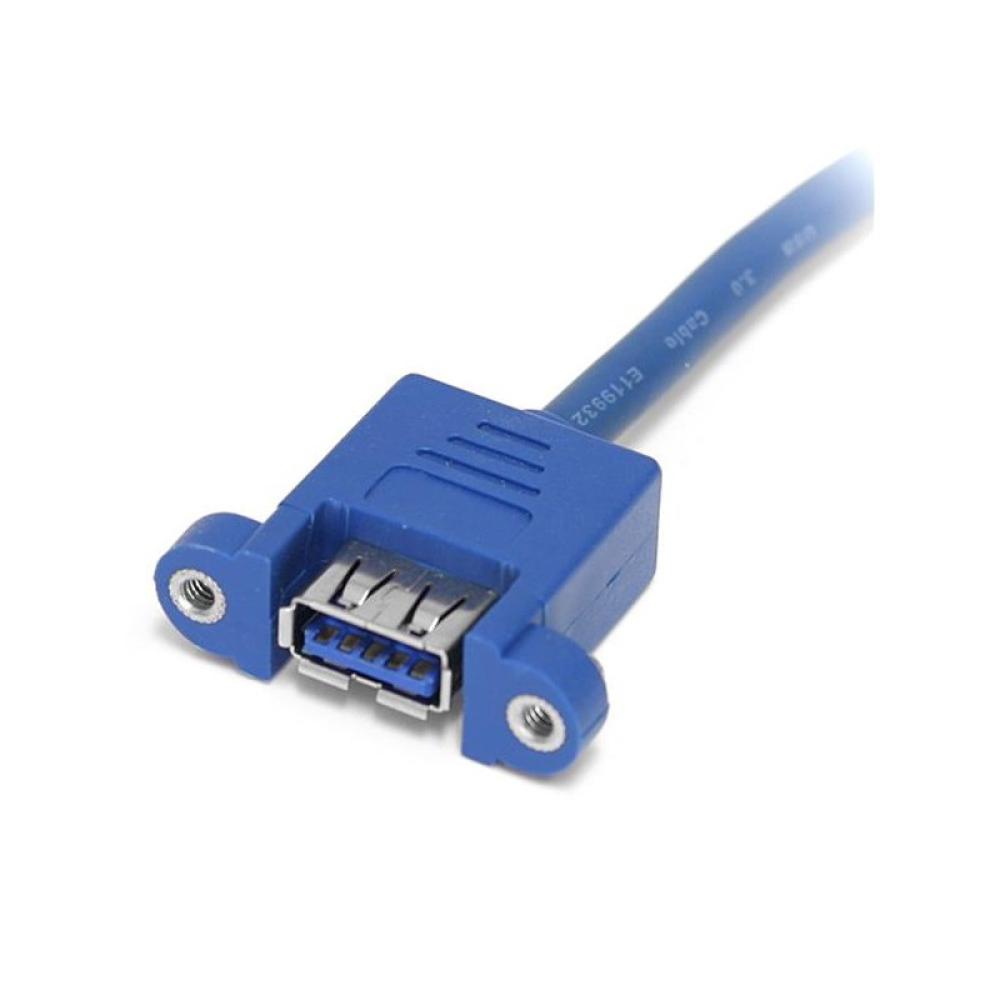 StarTech.com - Cable Extensor 50cm 2 Puertos USB 3.0 para Montaje en Panel conexión a Placa Base - Hembra USB A