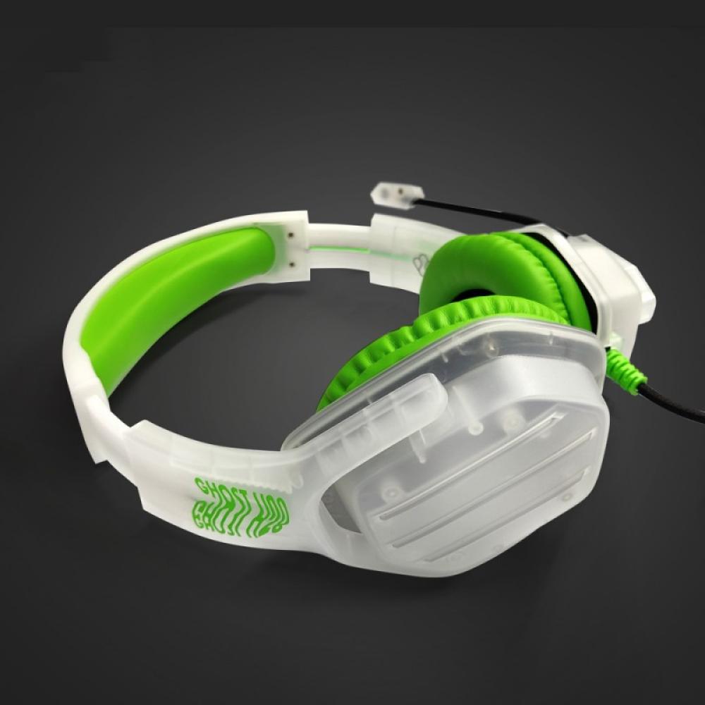 Blade Gaming - Ghost Auriculares Alámbrico Diadema Juego Verde, Transparente, Blanco