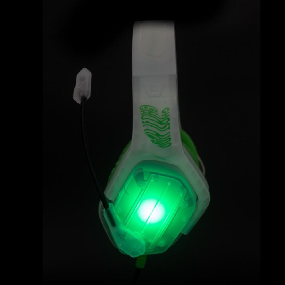 Blade Gaming - Ghost Auriculares Alámbrico Diadema Juego Verde, Transparente, Blanco