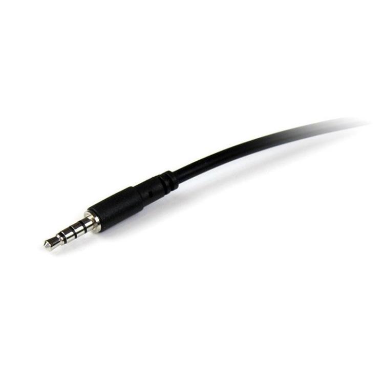 StarTech.com - Cable de 1m de Extensión Alargador de Auriculares Headset Mini-Jack 3,5mm 4 pines Macho a Hembra