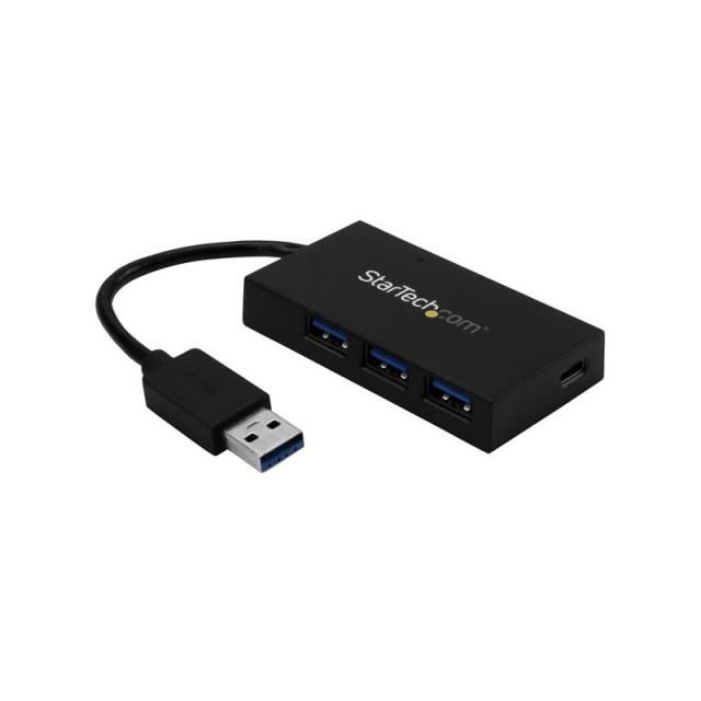 StarTech.com - Ladrón Hub USB 3.0 de 4 Puertos - 5Gbps - Concentrador de 3 Puertos USB-A y 1 Puerto USB-C - Incluye Adaptador de
