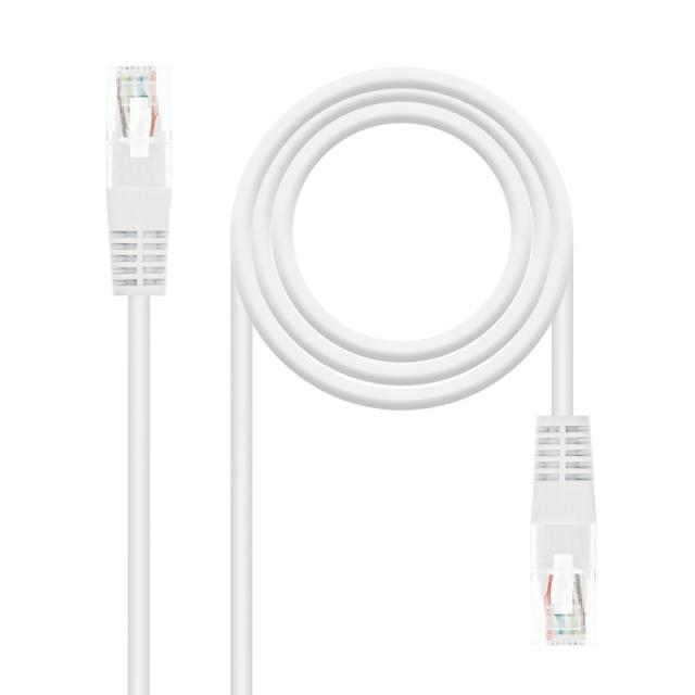 Nanocable - Cable Red Latiguillo RJ45 CAT.6 UTP AWG24, Blanco, 25 cm