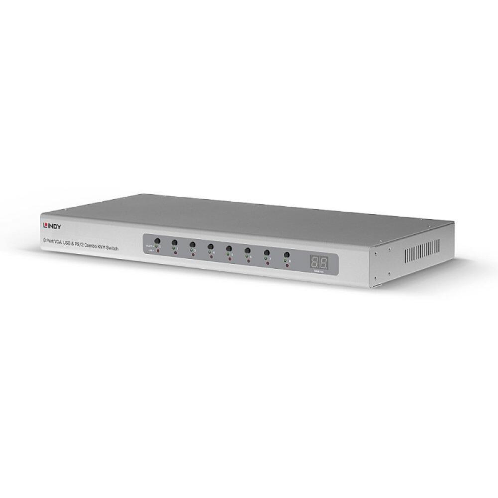 Lindy - 39526 interruptor KVM Montaje en rack Plata