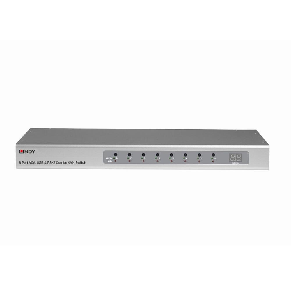 Lindy - 39526 interruptor KVM Montaje en rack Plata