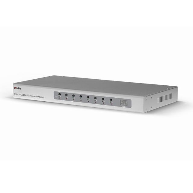 Lindy - 39526 interruptor KVM Montaje en rack Plata