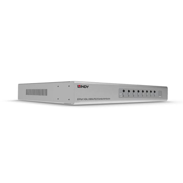 Lindy - 39526 interruptor KVM Montaje en rack Plata