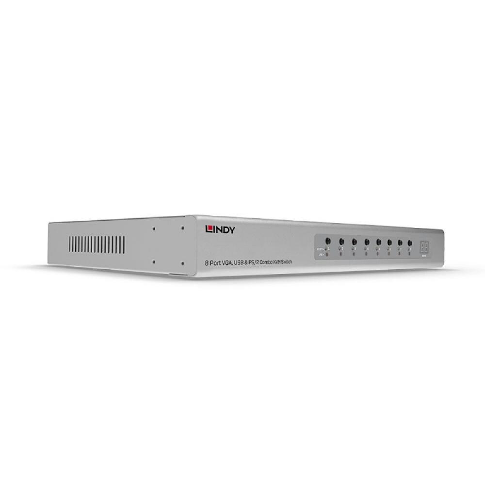 Lindy - 39526 interruptor KVM Montaje en rack Plata
