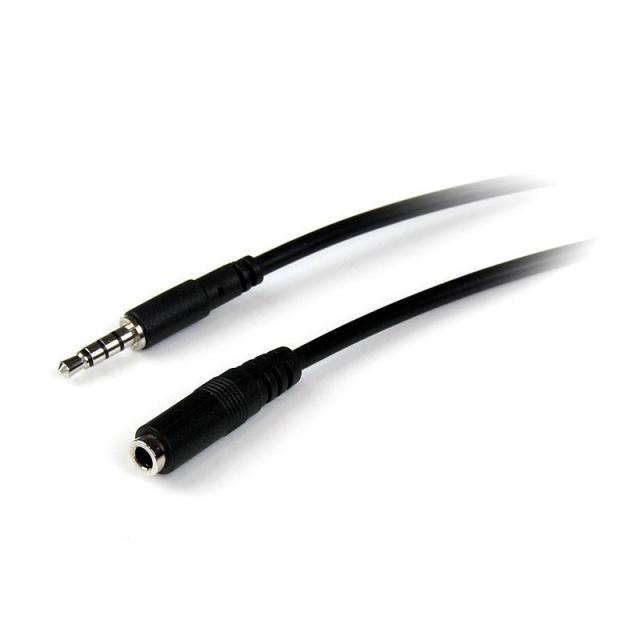 StarTech.com - Cable de 1m de Extensión Alargador de Auriculares Headset Mini-Jack 3,5mm 4 pines Macho a Hembra