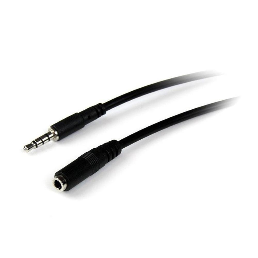 StarTech.com - Cable de 1m de Extensión Alargador de Auriculares Headset Mini-Jack 3,5mm 4 pines Macho a Hembra