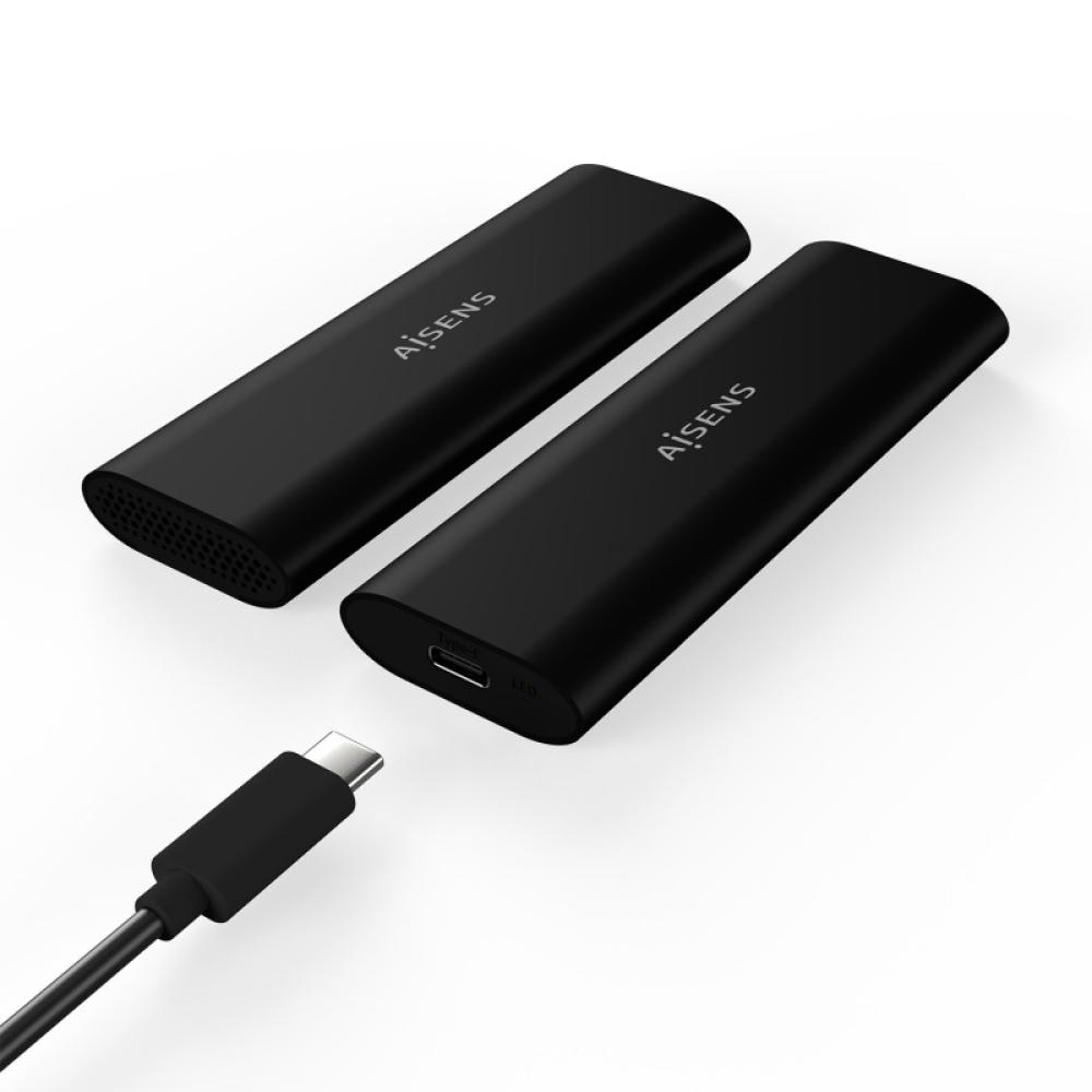 AISENS - Caja Externa M.2 (NGFF) ASM2-014B SATA/NVMe A USB3.1 Gen2, Negro