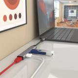 AISENS - Hub USB 3.1 USB-C, Tipo C/M - 4x Tipo A/H, Gris, 10 cm