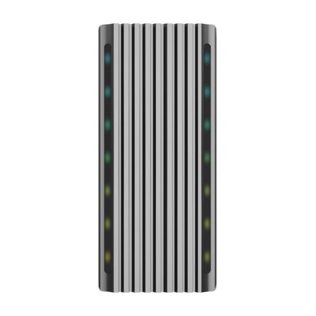 AISENS - Caja Externa M.2 RGB Gaming ASM2-RGB011GR SATA/NVMe A USB3.1 Gen2, Gris