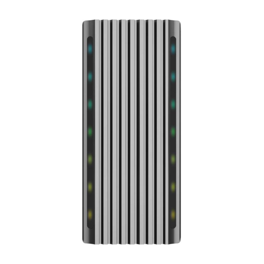 AISENS - Caja Externa M.2 RGB Gaming ASM2-RGB011GR SATA/NVMe A USB3.1 Gen2, Gris