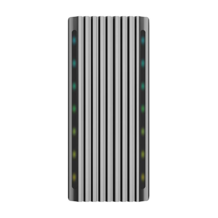 AISENS - Caja Externa M.2 RGB Gaming ASM2-RGB011GR SATA/NVMe A USB3.1 Gen2, Gris