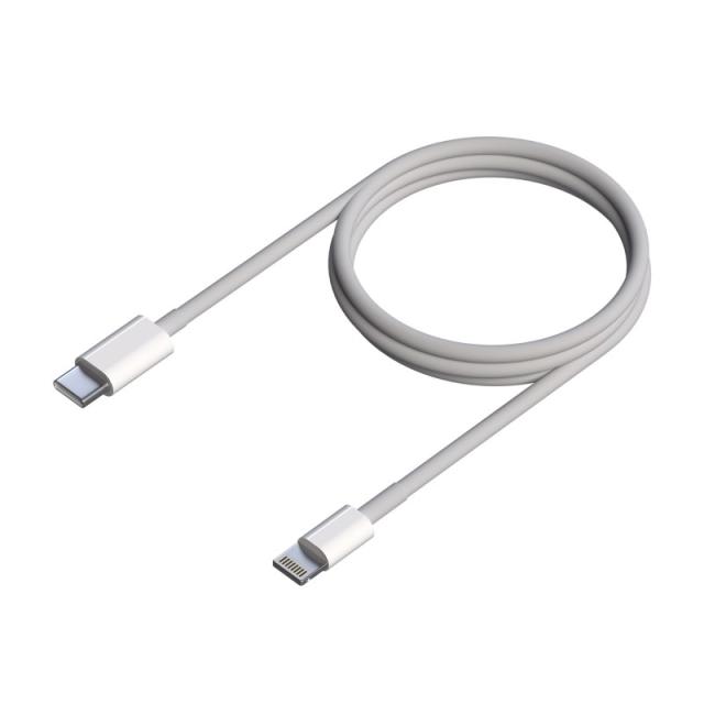AISENS - Cable USB 2.0 USB-C A Lightning PD 2A, Lightning/M-USB-C/M, Blanco, 0.5 m