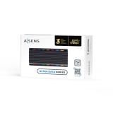 AISENS - Caja Externa M.2 RGB Gaming ASM2-RGB012B SATA/NVMe A USB3.1 Gen2, Negra