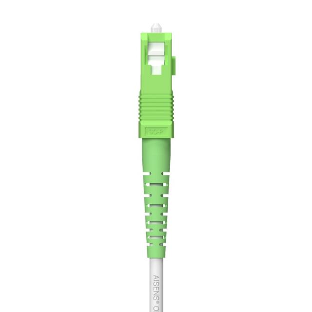 AISENS - Cable Fibra Óptica Latiguillo G657A2 3.0 9/125 SMF Simplex CPR DCA LSZH, SC/APC-SC/APC, Blanco, 100 m
