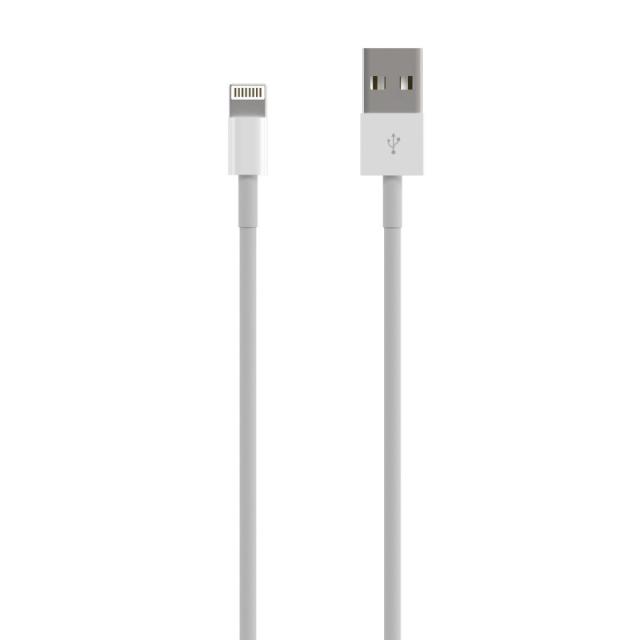 AISENS - Cable Lightning A USB 2.0, Lightning/M-USB A/M, Blanco, 0.5 m