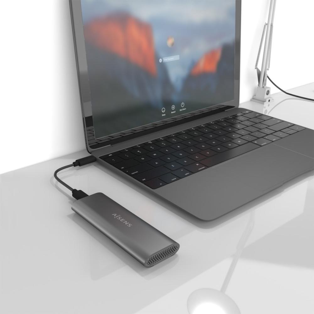 AISENS - ASM2-015GR caja para disco duro externo Caja externa para unidad de estado sólido (SSD) Gris M.2